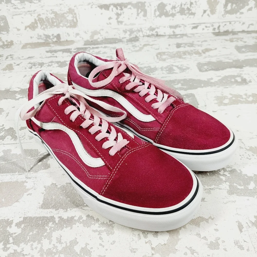 Vans Off the Wall Low Old Skool Rumba Red Suede Skateboard Sneakers C395 - Picture 4 of 11